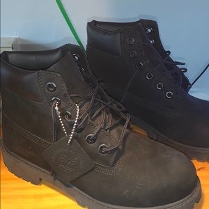 Kids black Timberland Boots
